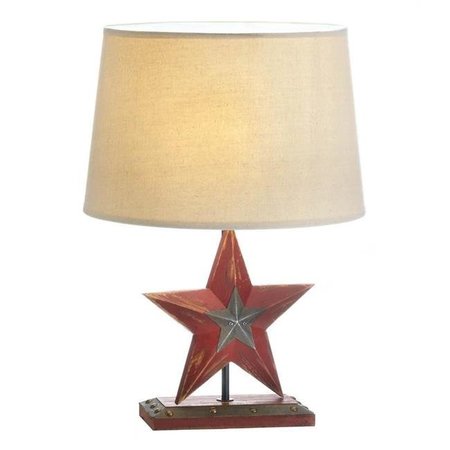 ACCENT PLUS Accent Plus 10017903 11.8 x 11.8 x 18.1 in. Farmhouse Red Star Table Lamp 10017903